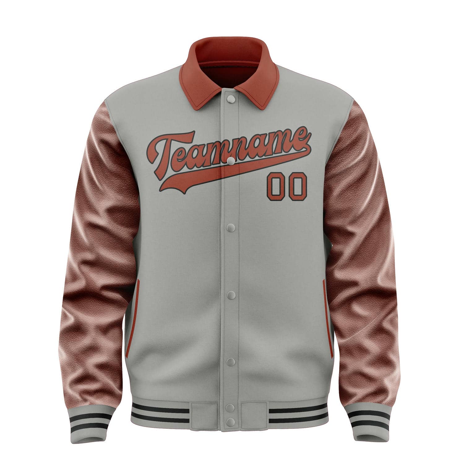 Maßgeschneidertes Grau Korallenrot Jacke