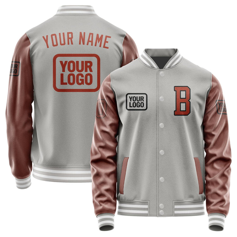 Maßgeschneidertes Grau Korallenrot Jacke JA040416041817161617