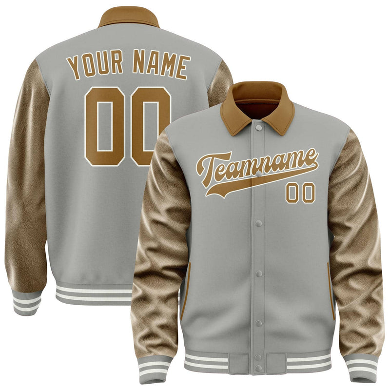 Maßgeschneidertes Grau Khaki Jacke JA040422041817222217