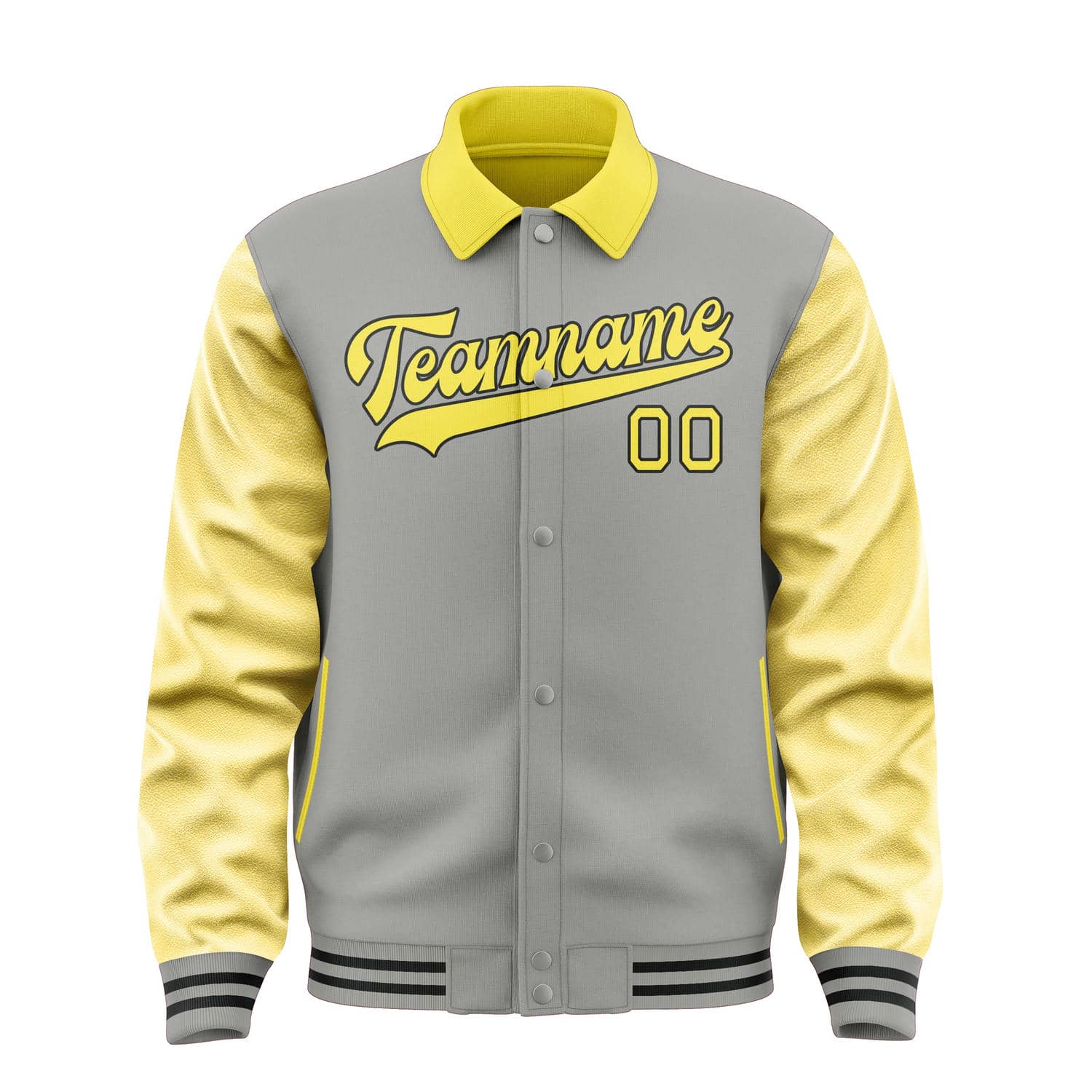 Maßgeschneidertes Grau Blassgelb Jacke