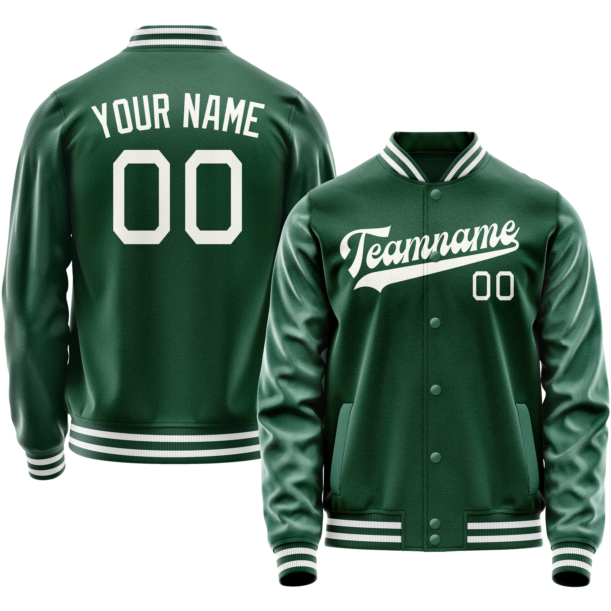 Maßgeschneidertes Kelly Grün Grau Collegejacke JA02240617ZF235