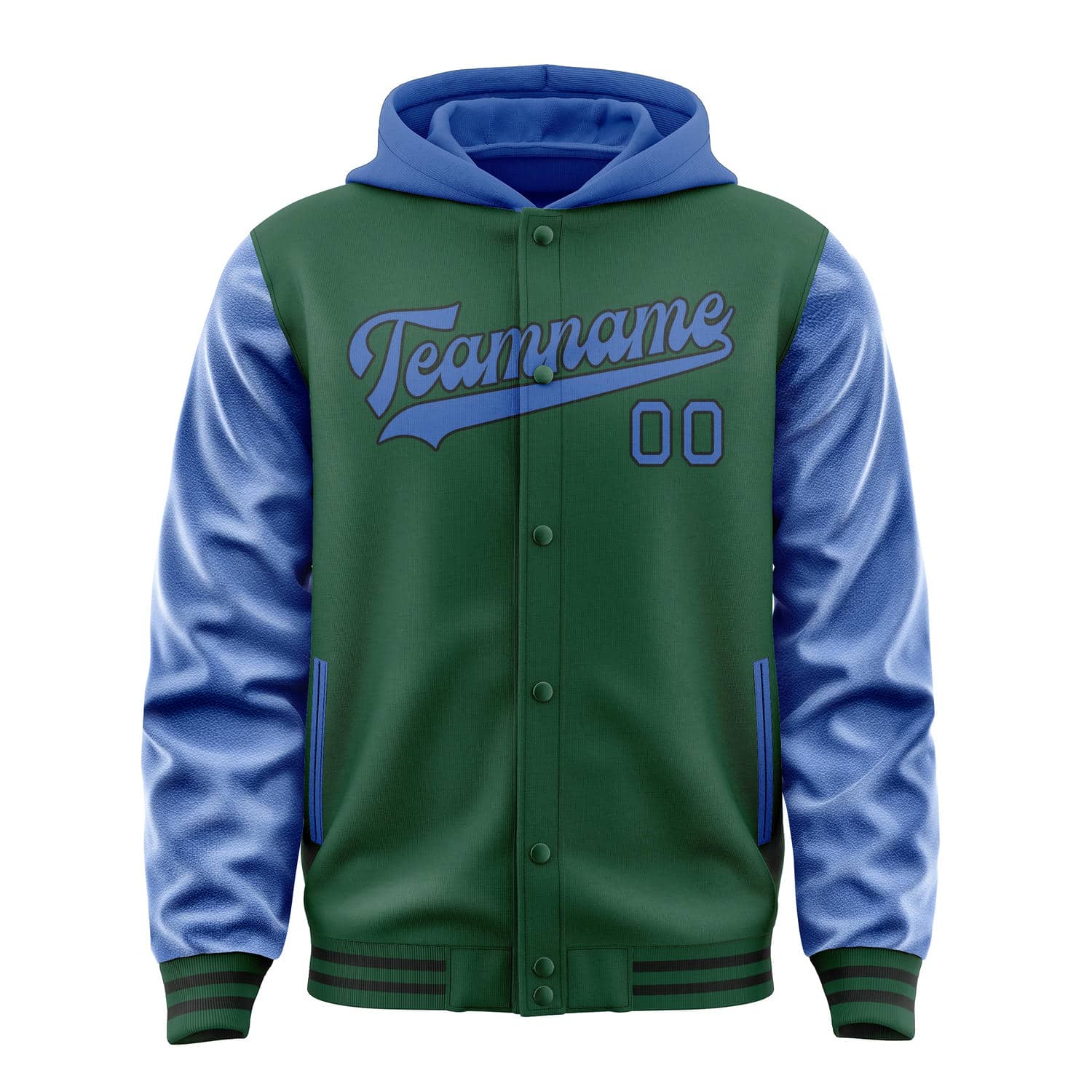 Maßgeschneidertes Moosgrün Himmelblau Jacke