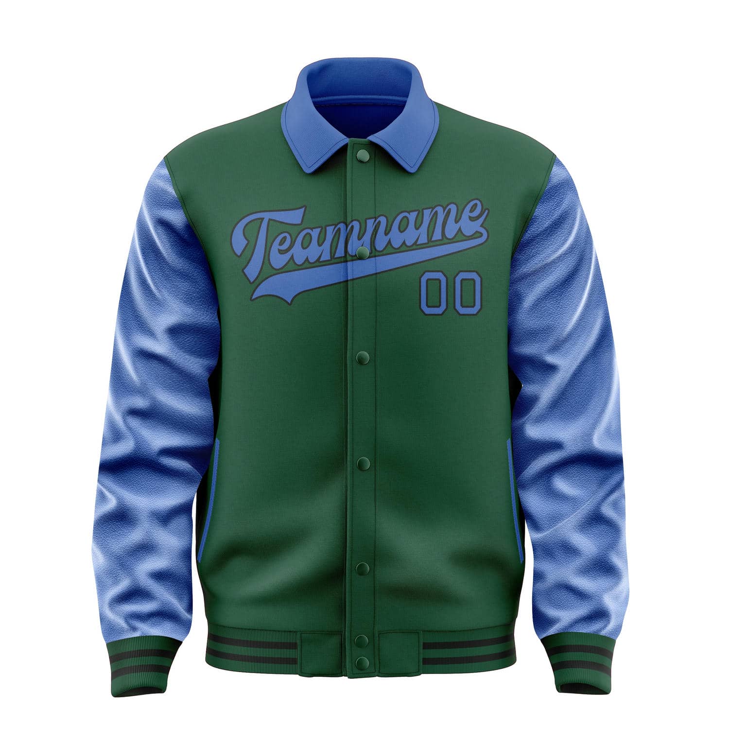 Maßgeschneidertes Moosgrün Himmelblau Jacke