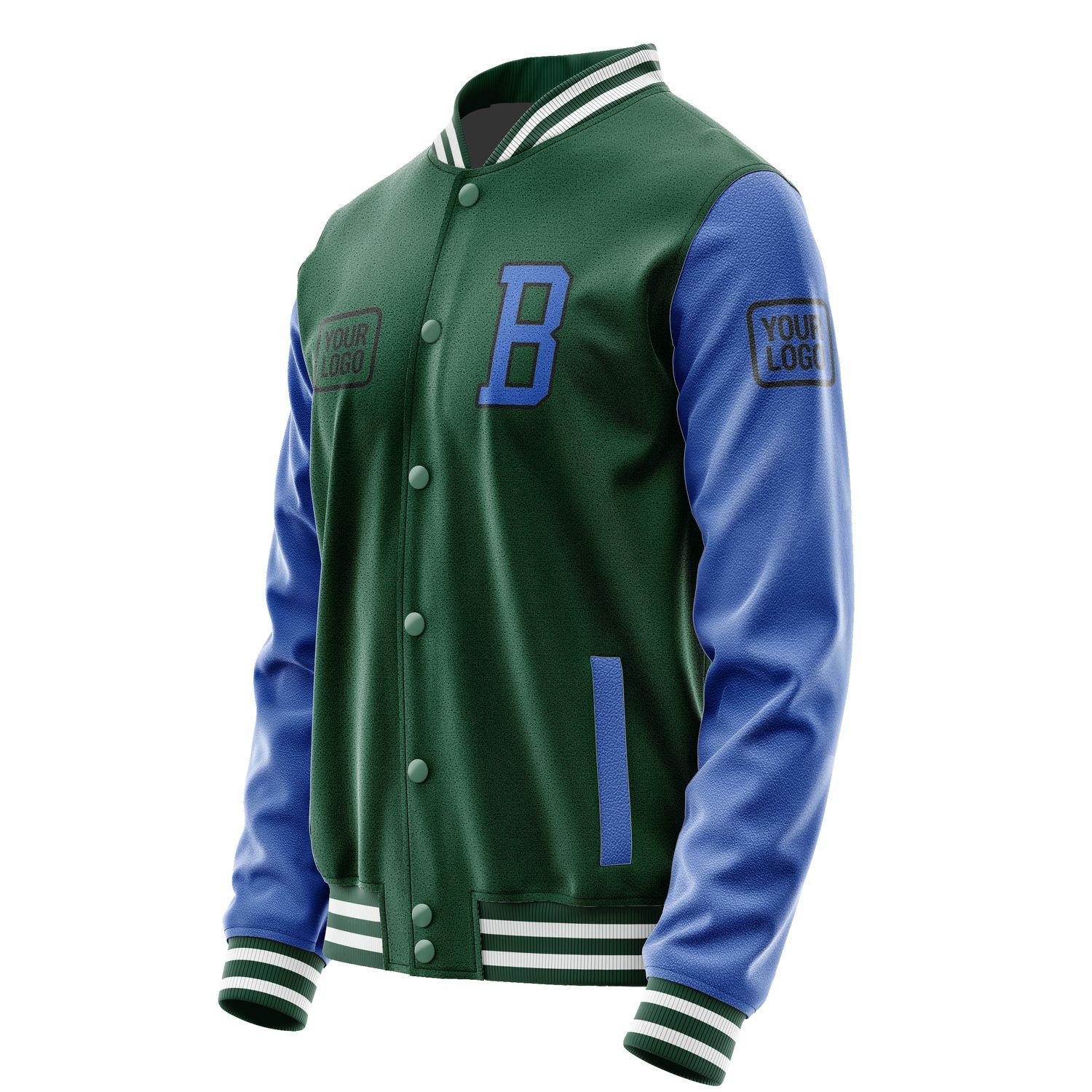 Maßgeschneidertes Moosgrün Himmelblau Jacke JA050509051817090917
