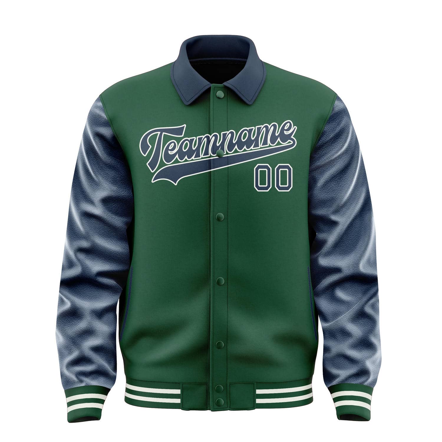 Maßgeschneidertes Moosgrün Marineblau Jacke