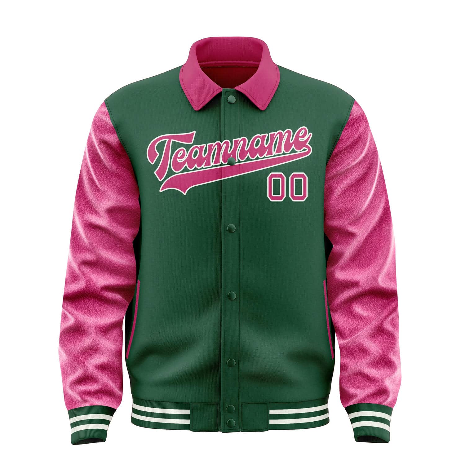 Maßgeschneidertes Moosgrün Rosarot Jacke