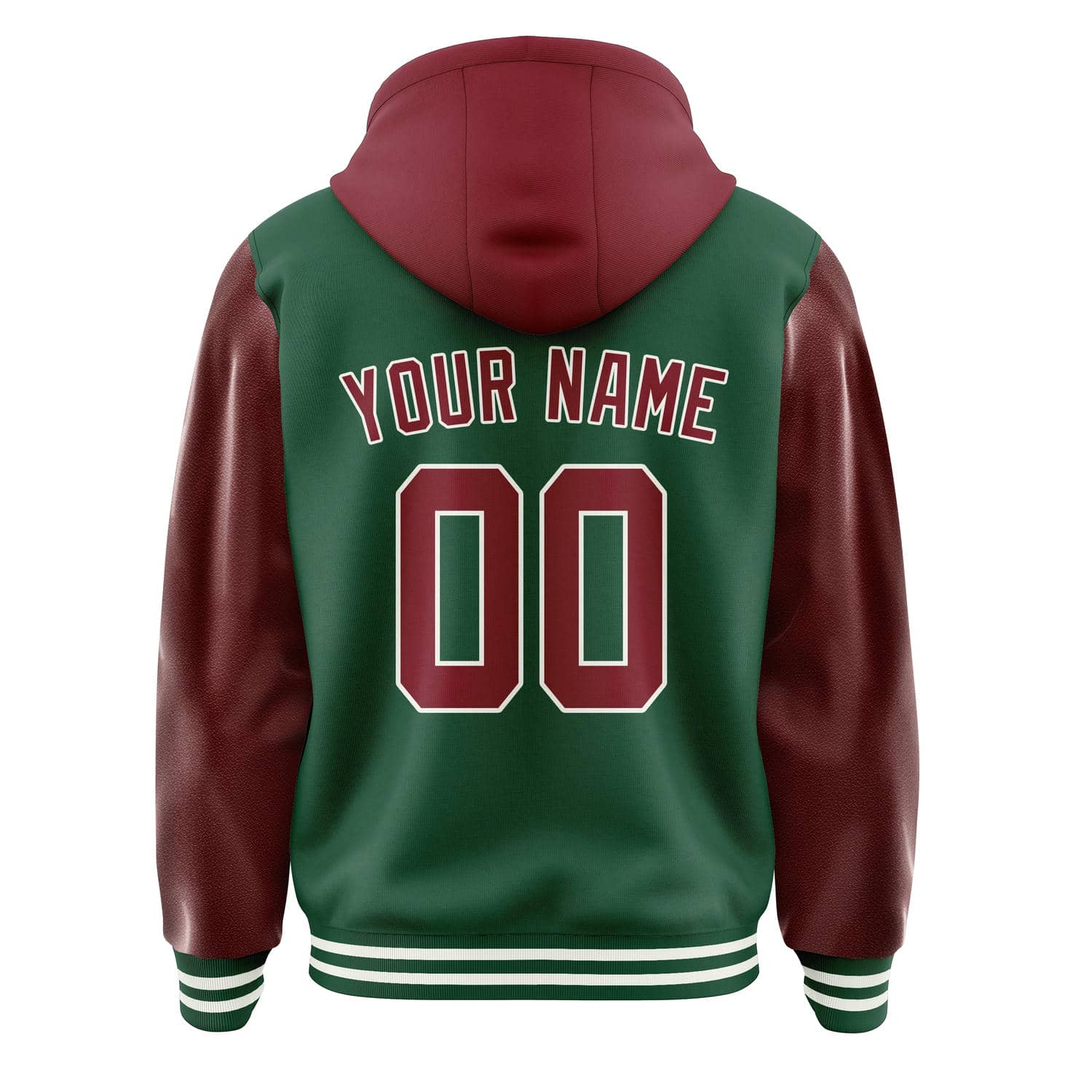 Maßgeschneidertes Moosgrün Karmesinrot Jacke