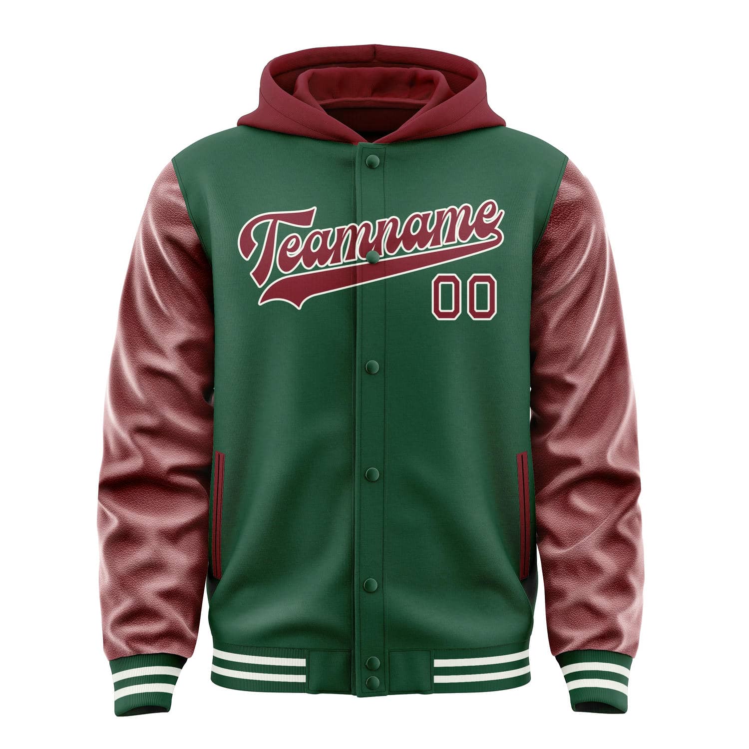 Maßgeschneidertes Moosgrün Karmesinrot Jacke