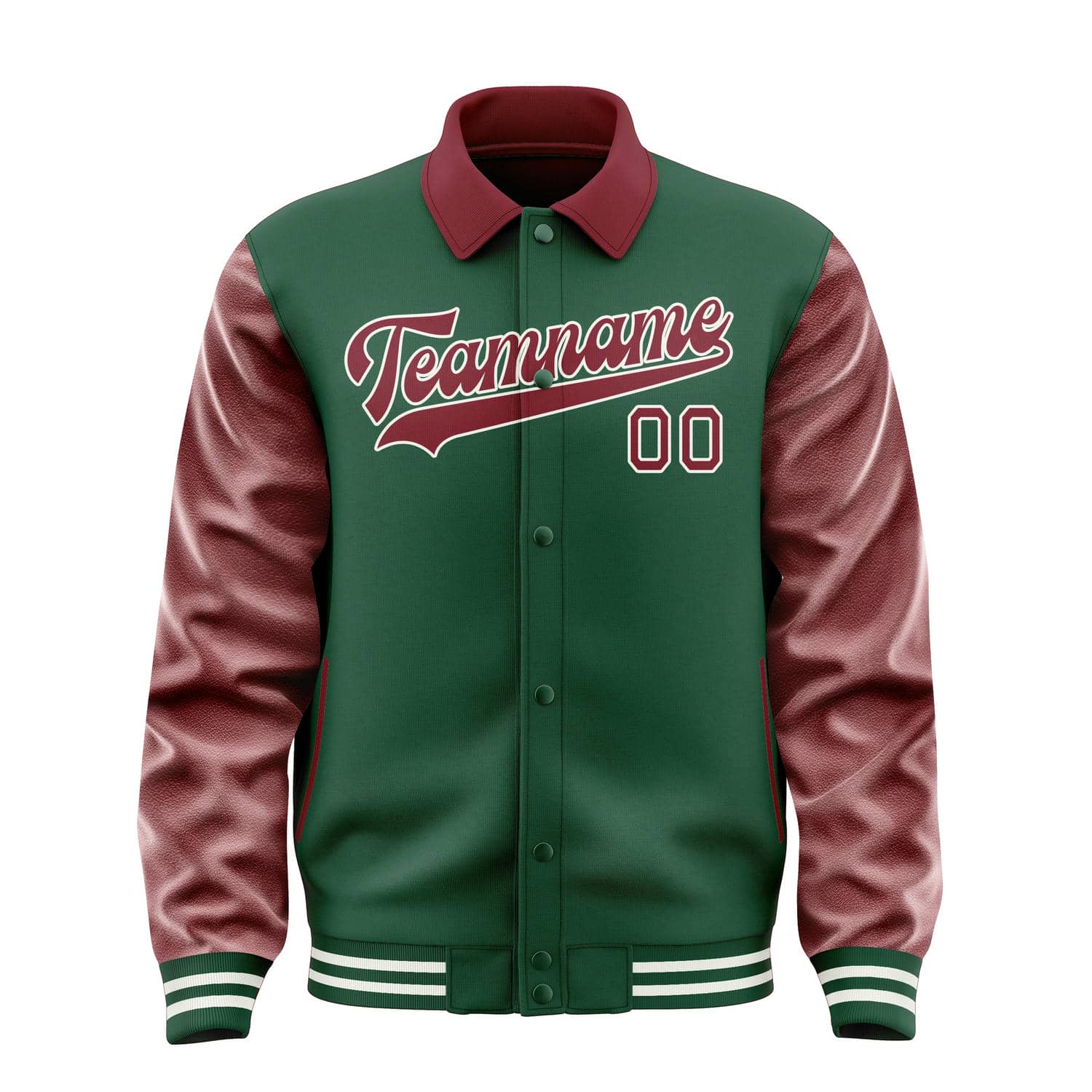 Maßgeschneidertes Moosgrün Karmesinrot Jacke