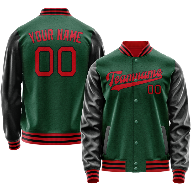Maßgeschneidertes Kelly Grün Schwarz Collegejacke JA02240617ZF234