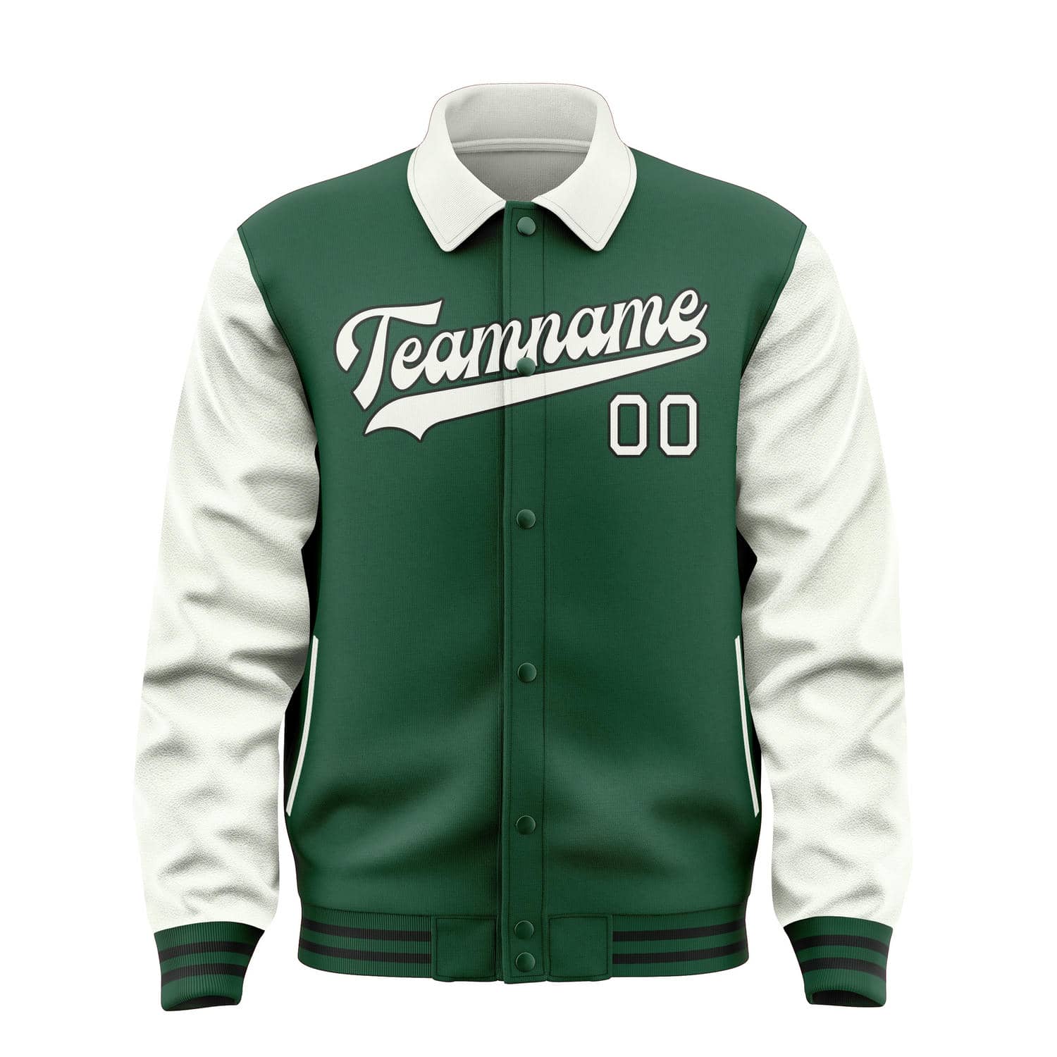 Maßgeschneidertes Moosgrün Weiß Jacke