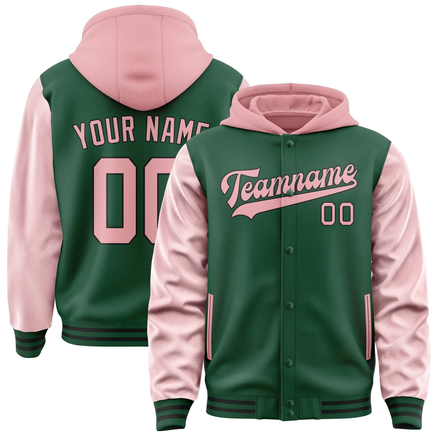 Maßgeschneidertes Moosgrün Rosa Jacke JA050521051718212118