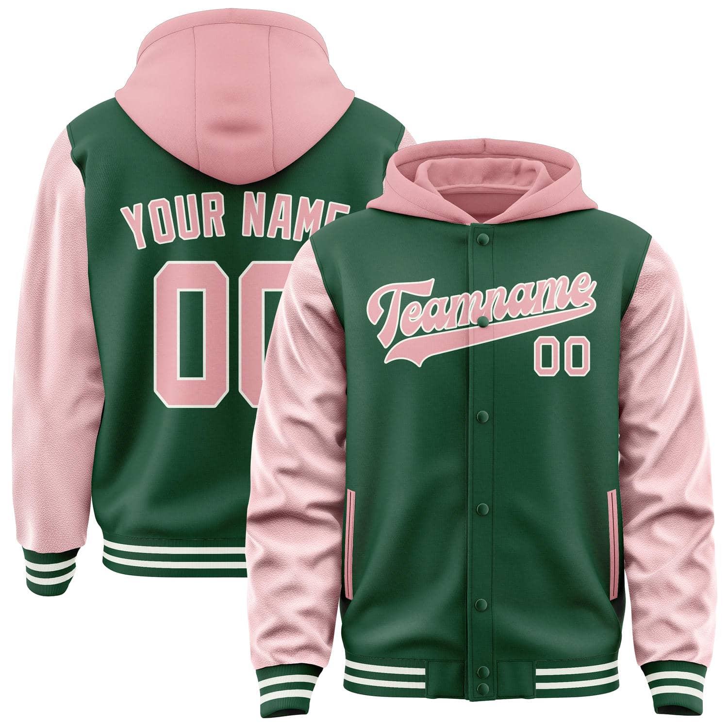 Maßgeschneidertes Moosgrün Rosa Jacke JA050521051817212117