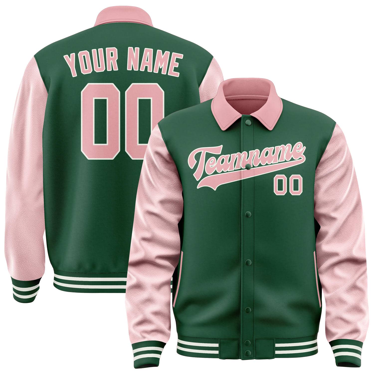 Maßgeschneidertes Moosgrün Rosa Jacke JA050521051817212117