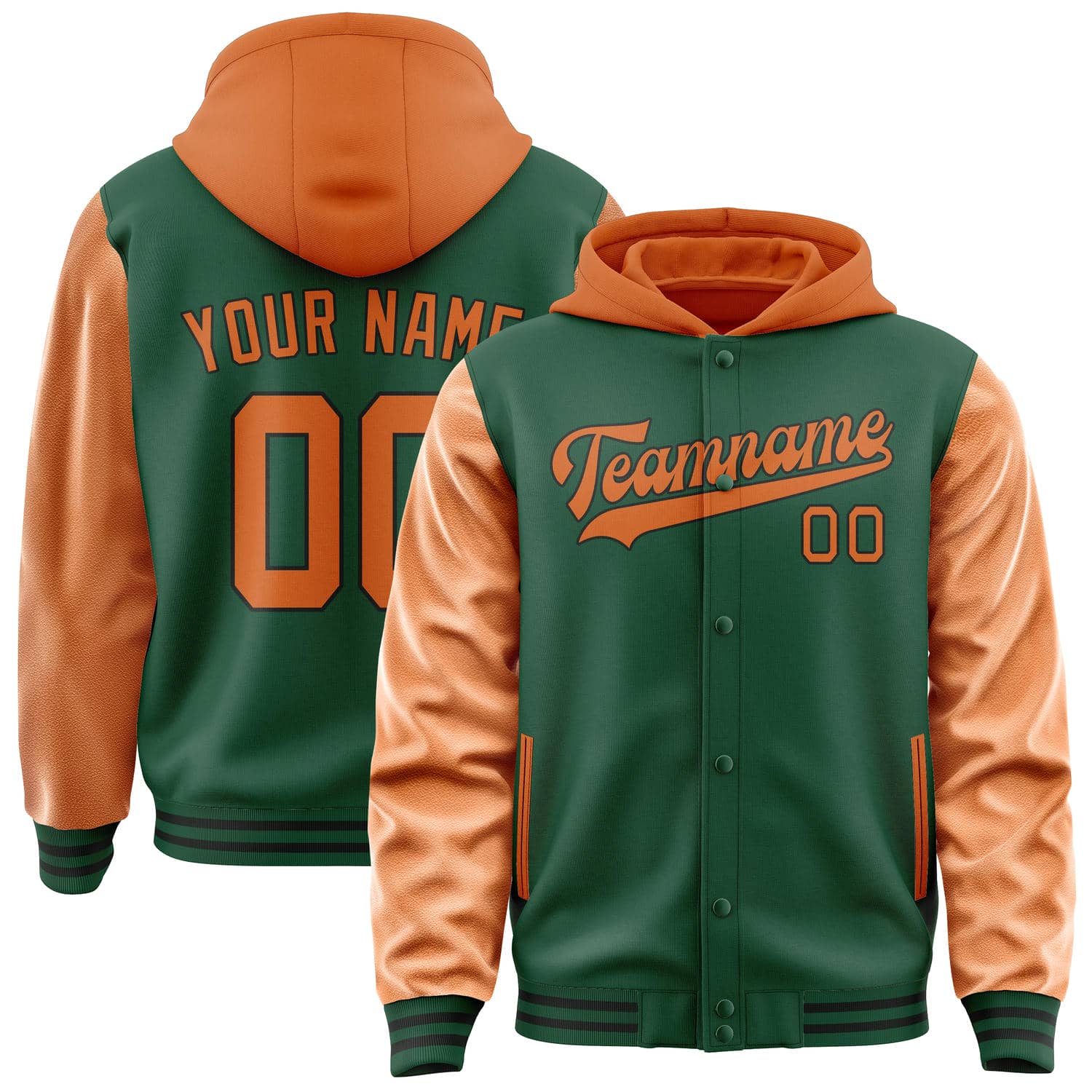 Maßgeschneidertes Moosgrün Orange Jacke JA050528051718282818