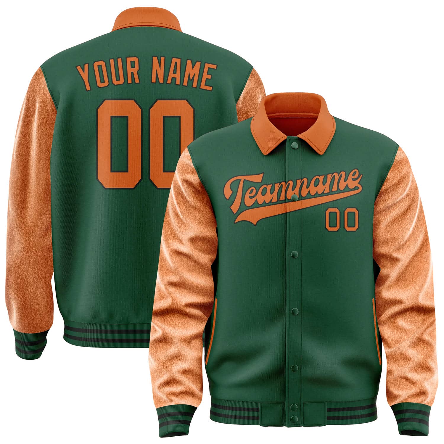 Maßgeschneidertes Moosgrün Orange Jacke JA050528051718282818