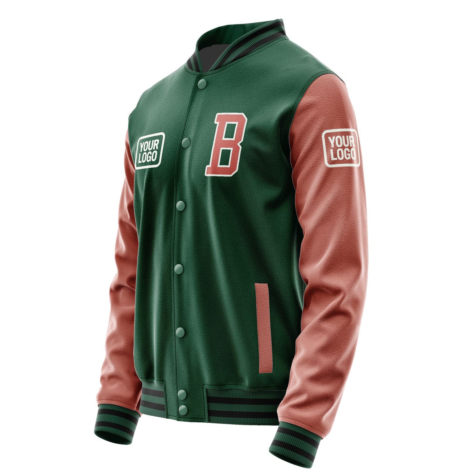 Maßgeschneidertes Moosgrün Kupferrose Jacke JA050529051718292918