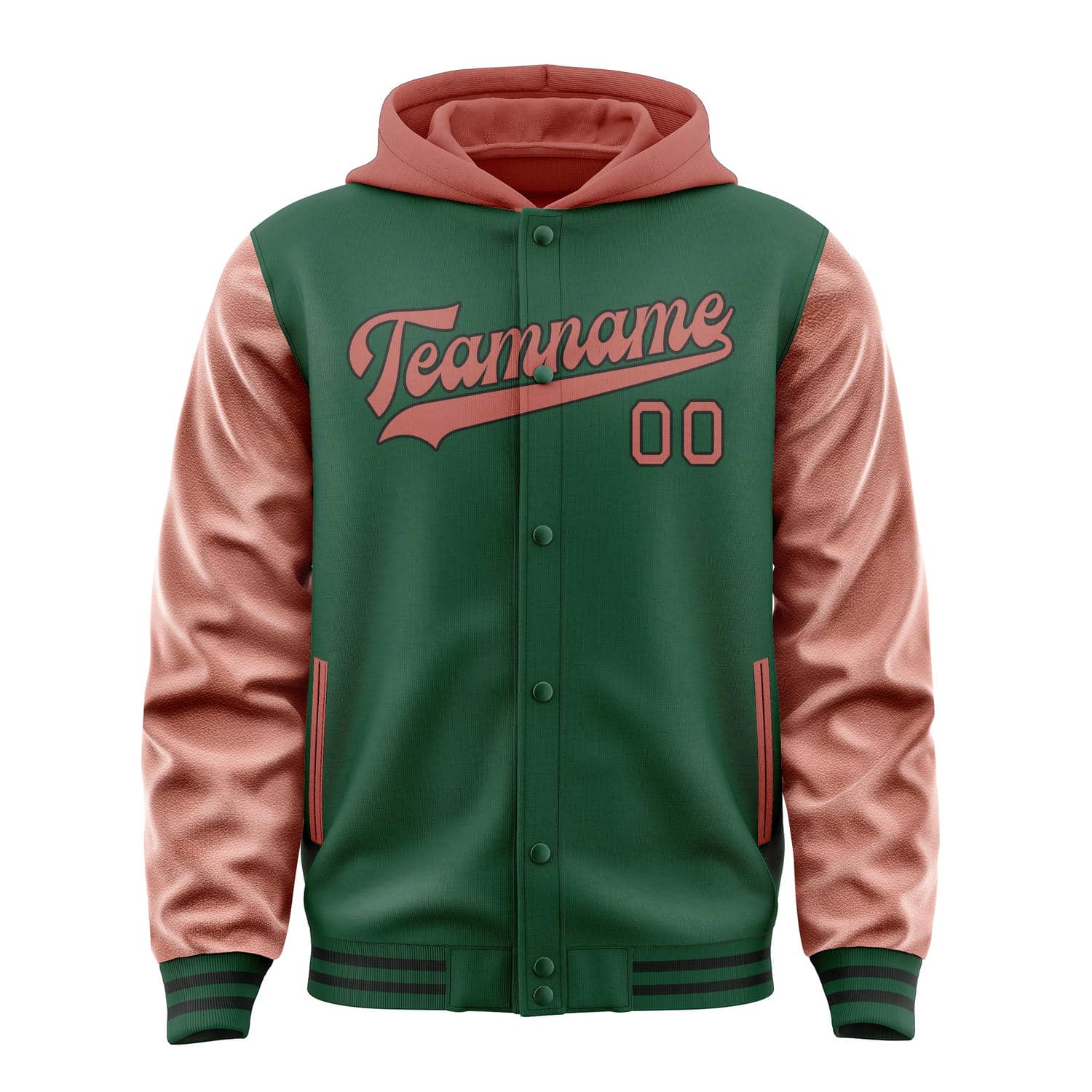 Maßgeschneidertes Moosgrün Kupferrose Jacke