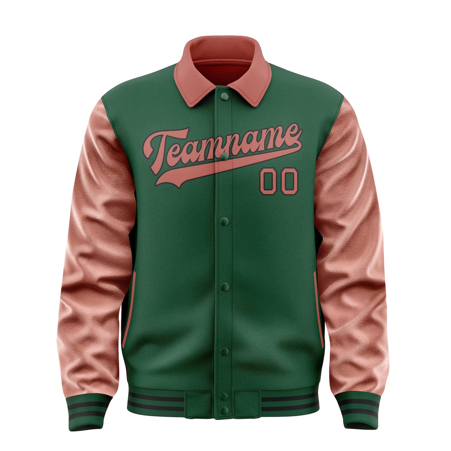 Maßgeschneidertes Moosgrün Kupferrose Jacke