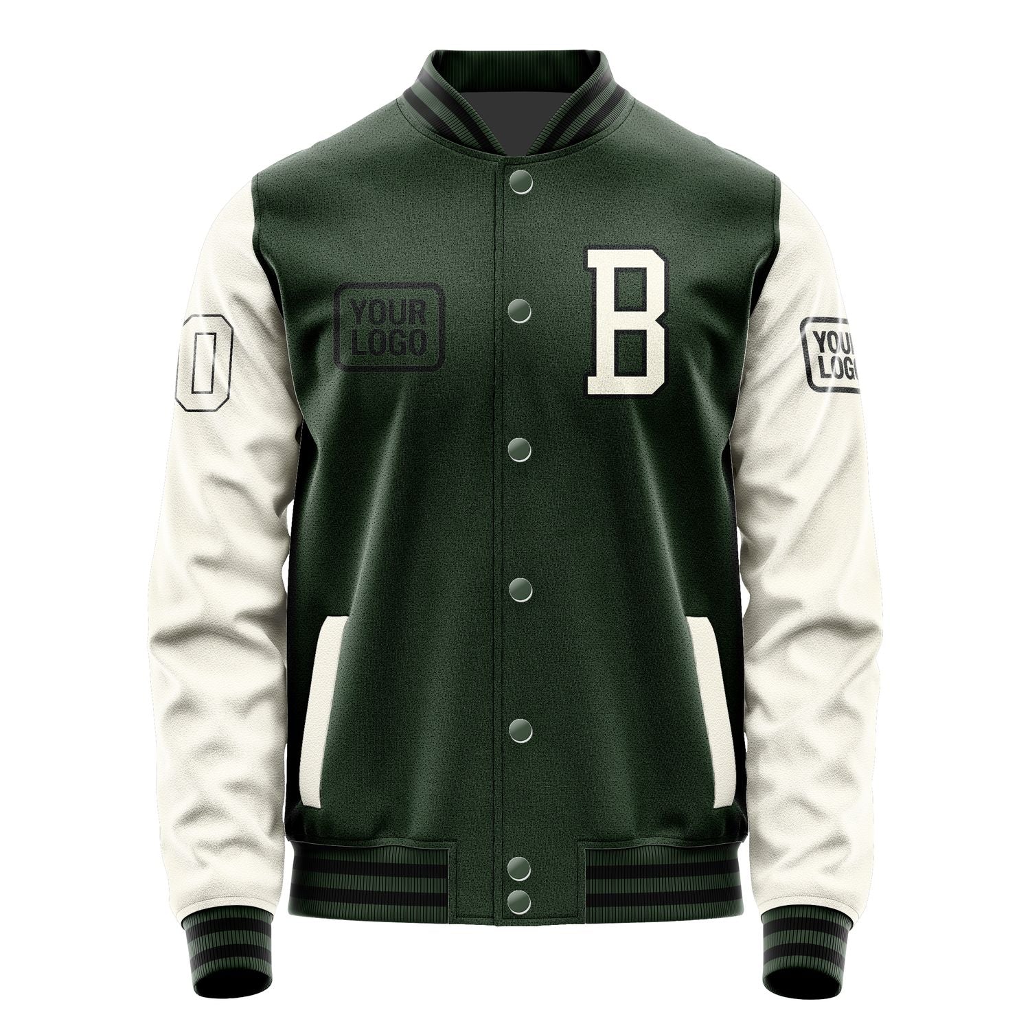 Maßgeschneidertes Tannengrün Beige Jacke JA060603061717030317