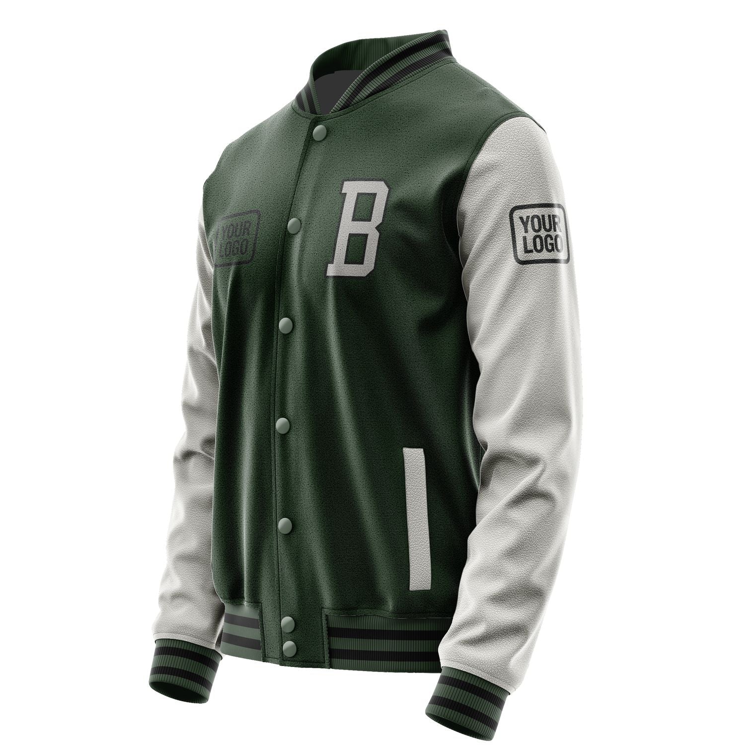 Maßgeschneidertes Tannengrün Grau Jacke JA060604061717040417