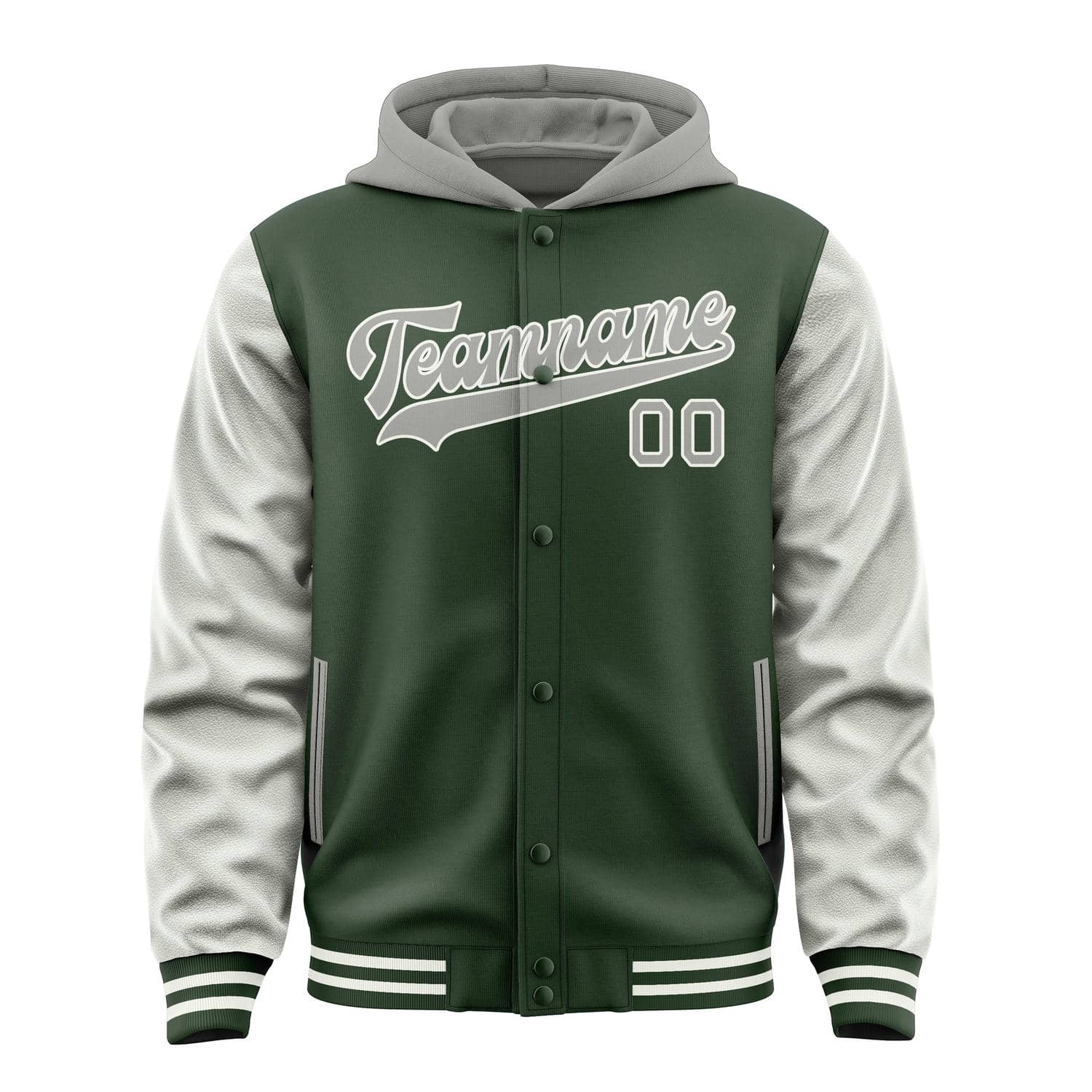 Maßgeschneidertes Tannengrün Grau Jacke