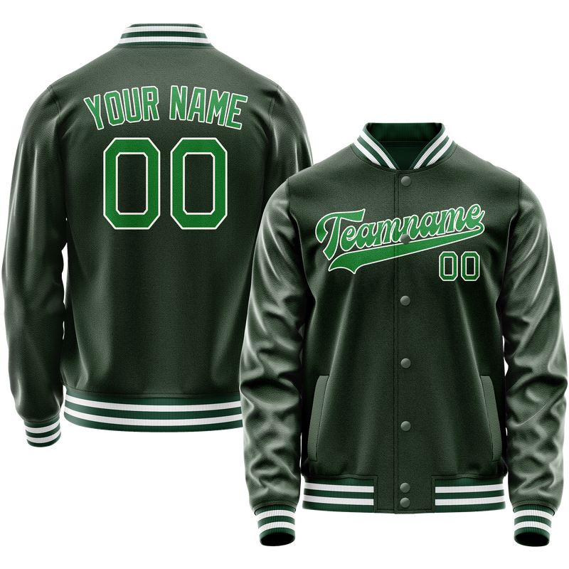 Maßgeschneidertes Grün Kelly Grün Collegejacke JA02240617JG181