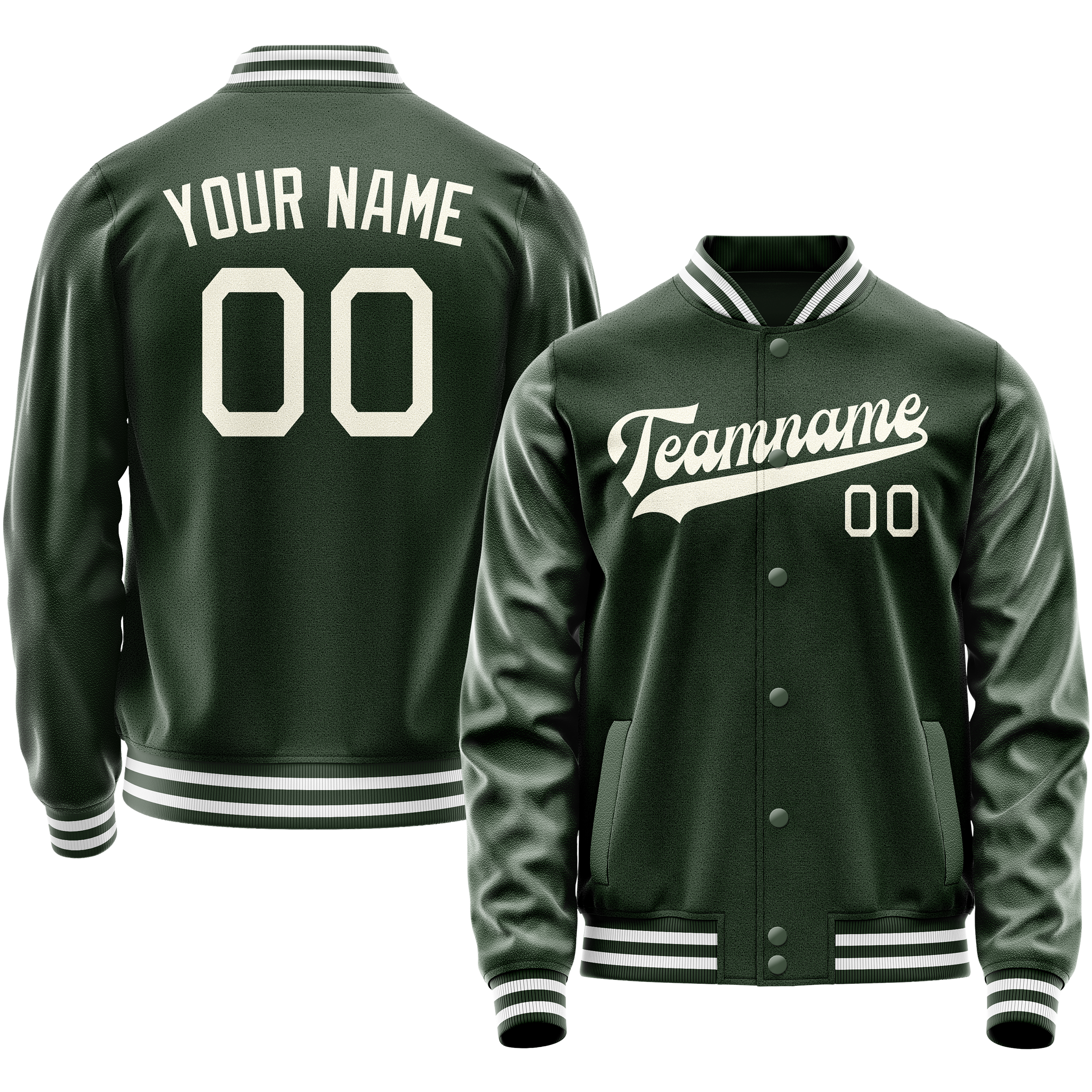 Maßgeschneidertes Grün Creme Collegejacke JA02240617JG179