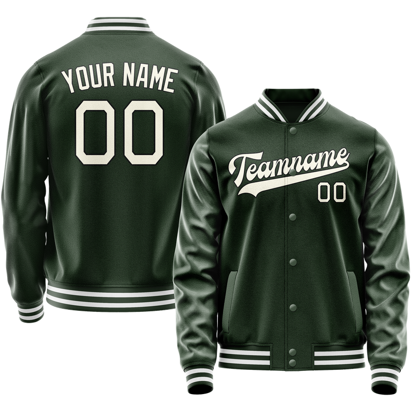 Maßgeschneidertes Grün Creme Collegejacke JA02240617JG190