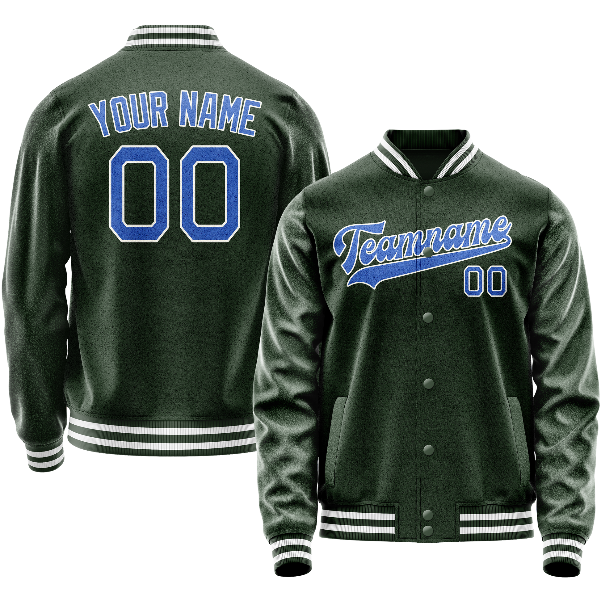 Maßgeschneidertes Grün Hellblau Collegejacke JA02240617JG186