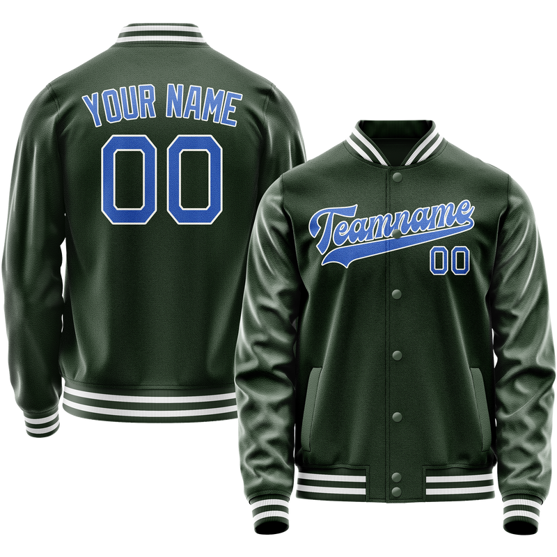 Maßgeschneidertes Grün Hellblau Collegejacke JA02240617JG186