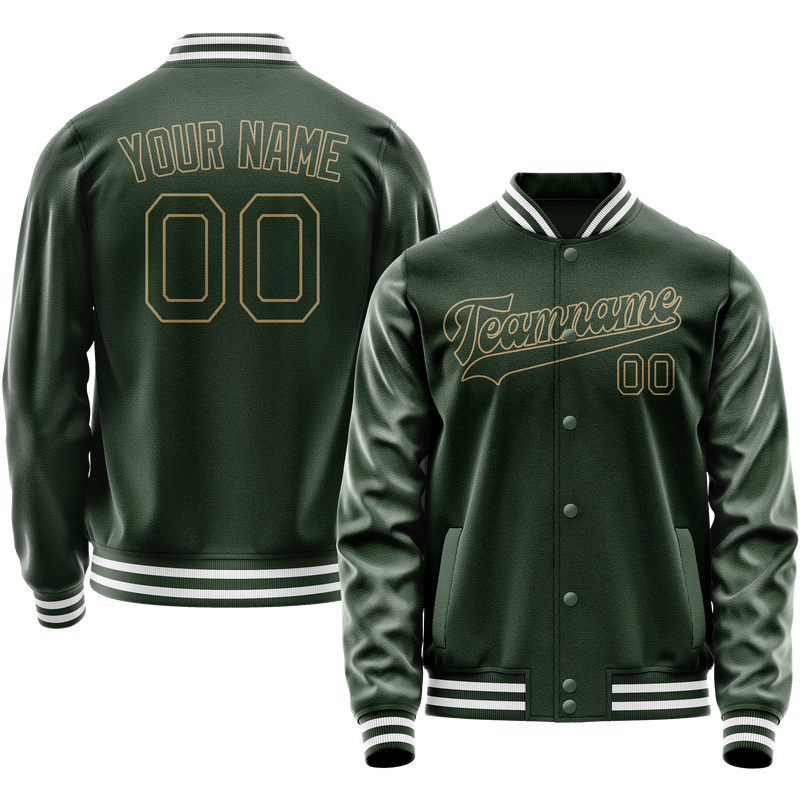 Maßgeschneidertes Grün Creme Collegejacke JA02240617JG187