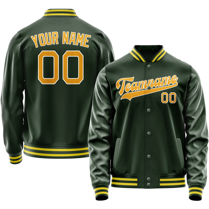 Maßgeschneidertes Grün Gold Collegejacke JA02240617JG202