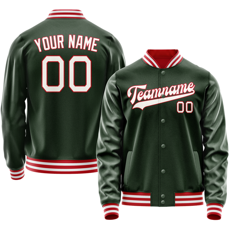 Maßgeschneidertes Grün Weiß Collegejacke JA02240617JG180