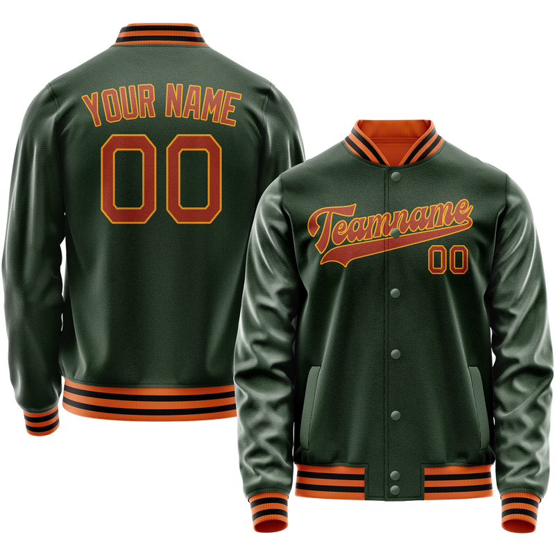 Maßgeschneidertes Grün Orange Collegejacke JA02240617JG192