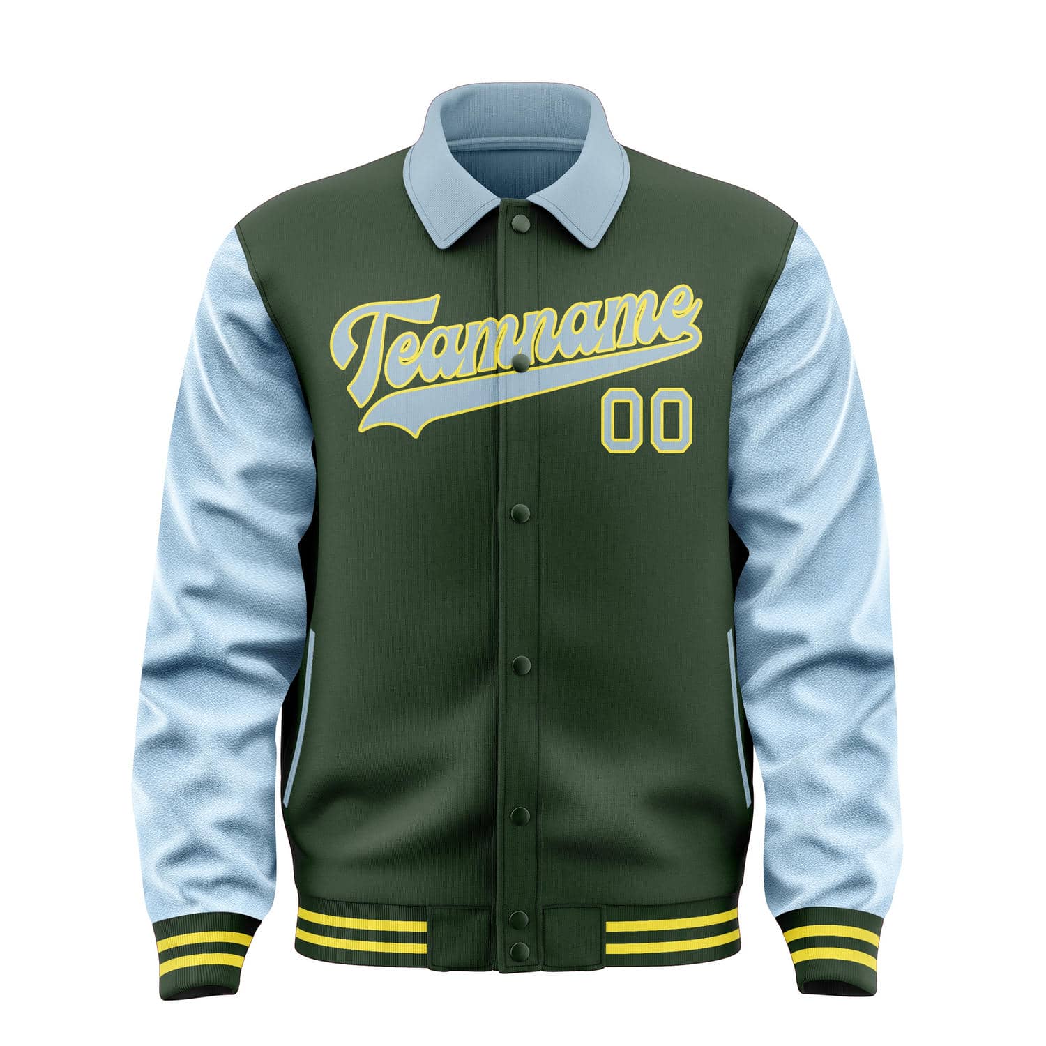 Maßgeschneidertes Tannengrün Hellblau Jacke