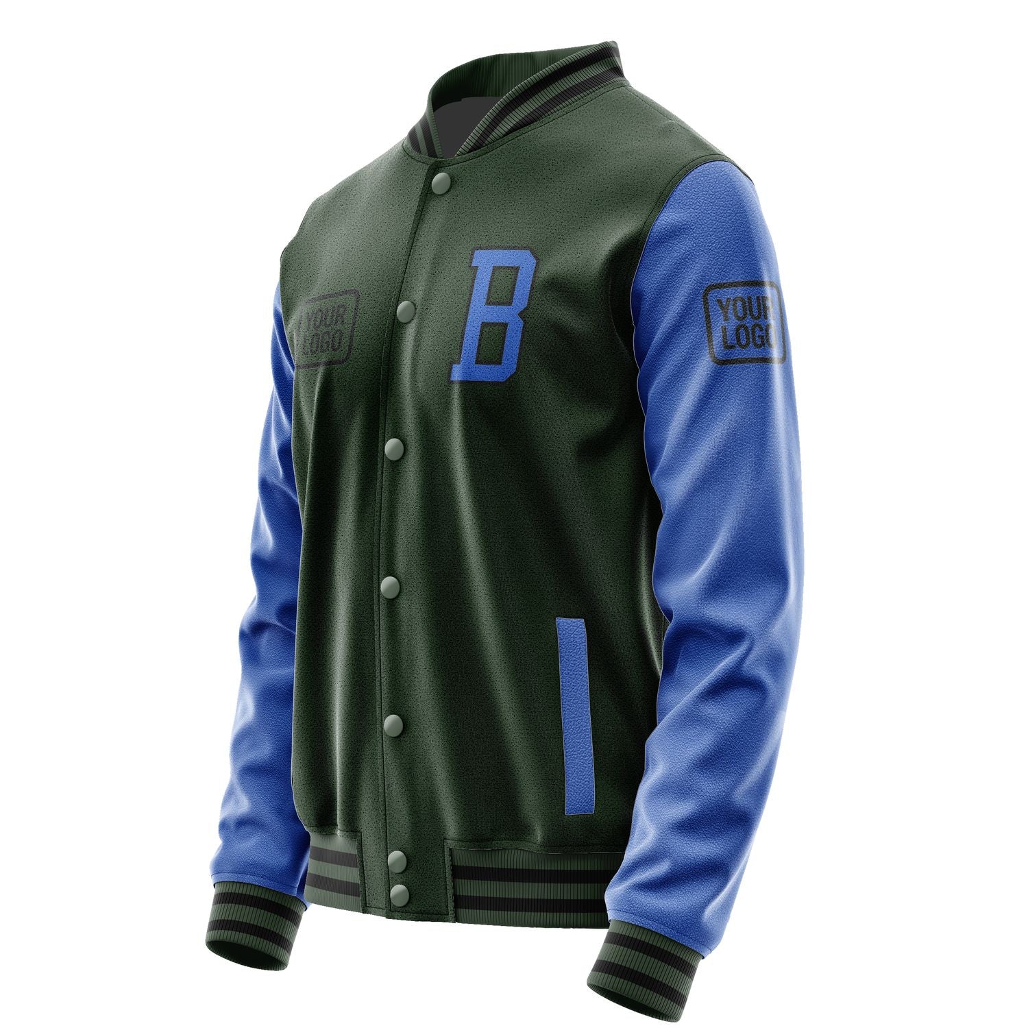 Maßgeschneidertes Tannengrün Himmelblau Jacke JA060609061717090917