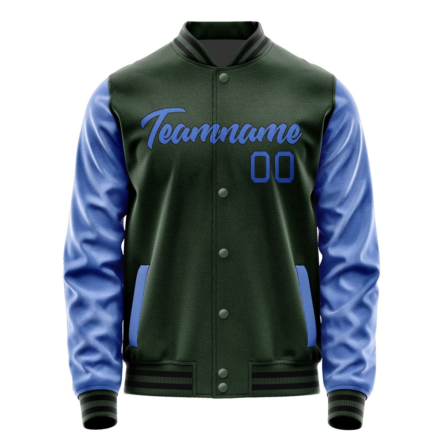 Maßgeschneidertes Tannengrün Himmelblau Jacke JA0606090617B21709