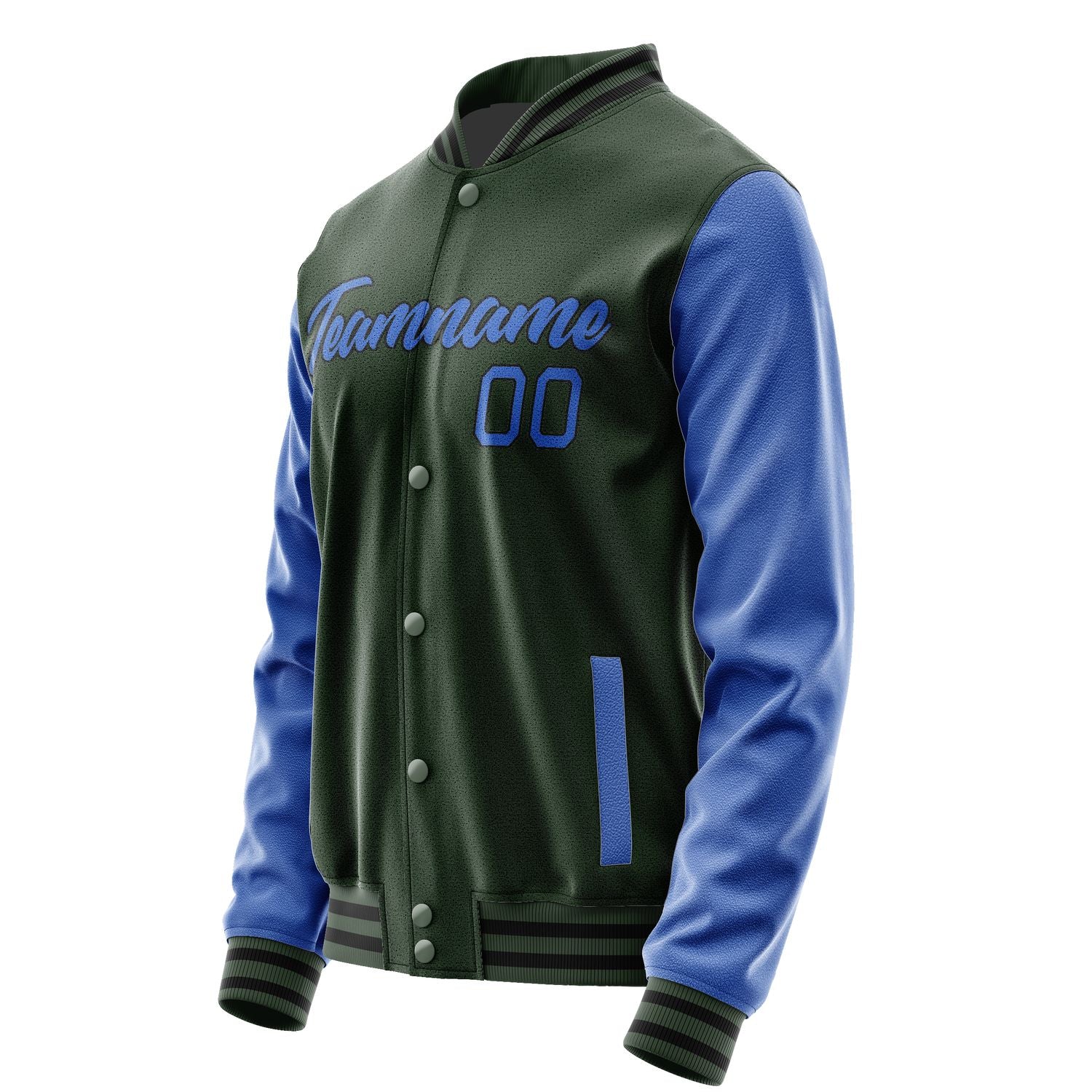 Maßgeschneidertes Tannengrün Himmelblau Jacke JA0606090617B21709