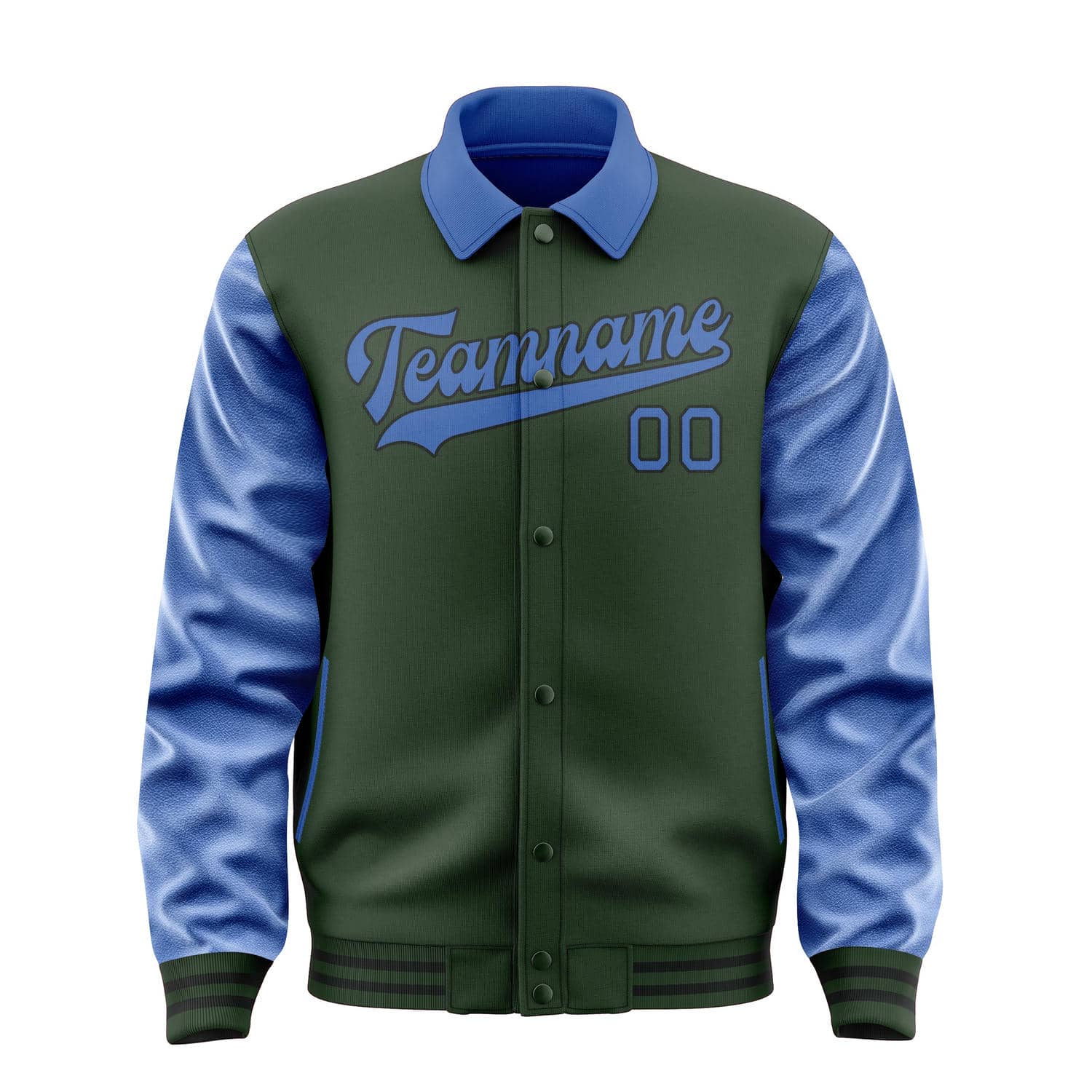 Maßgeschneidertes Tannengrün Himmelblau Jacke