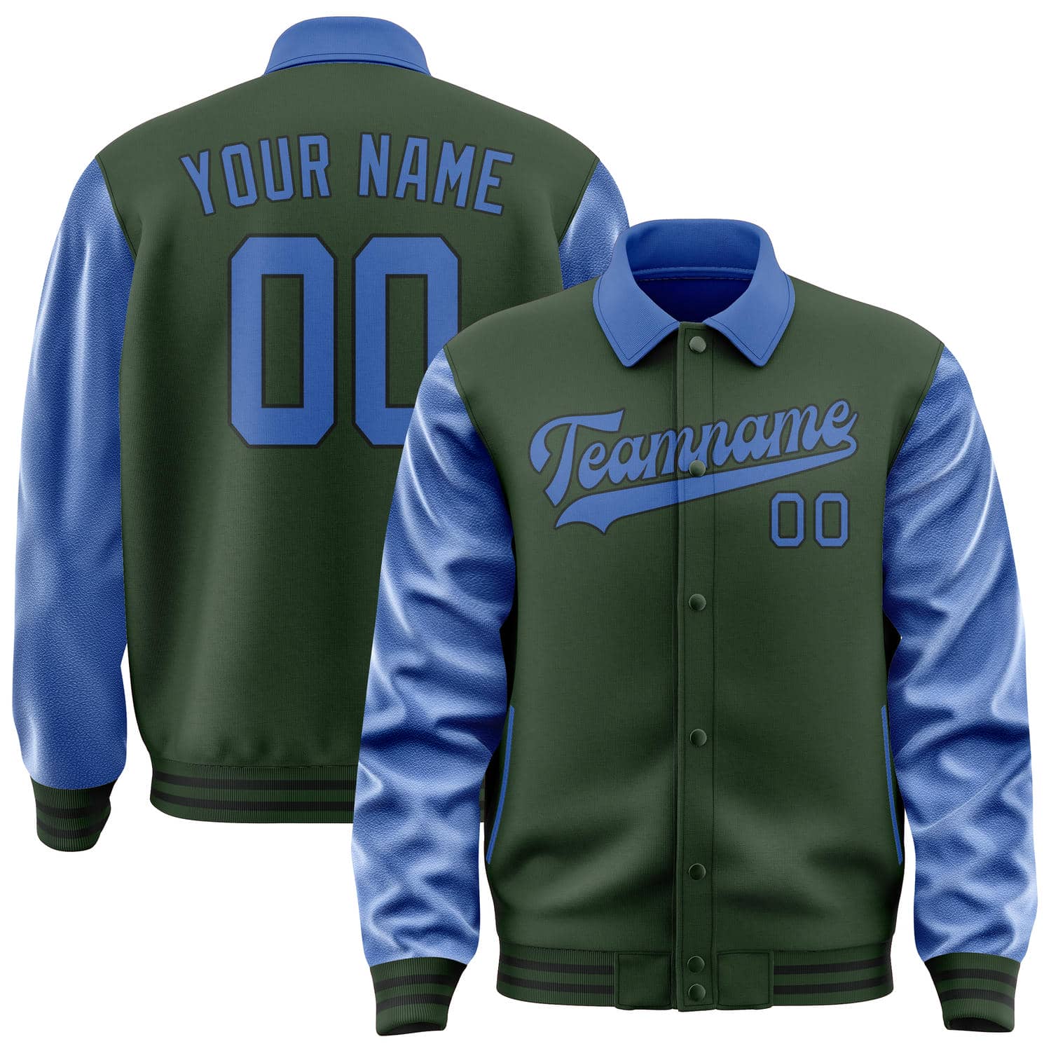 Maßgeschneidertes Tannengrün Himmelblau Jacke JA060609061717090917