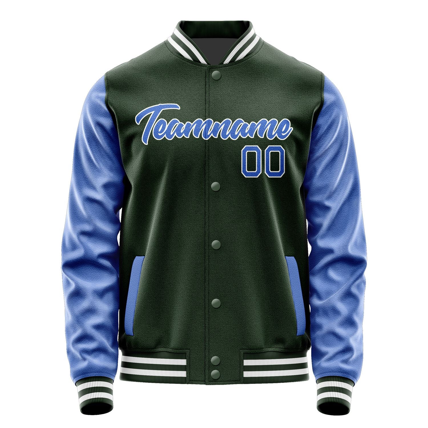Maßgeschneidertes Tannengrün Himmelblau Jacke JA0606090618B21809
