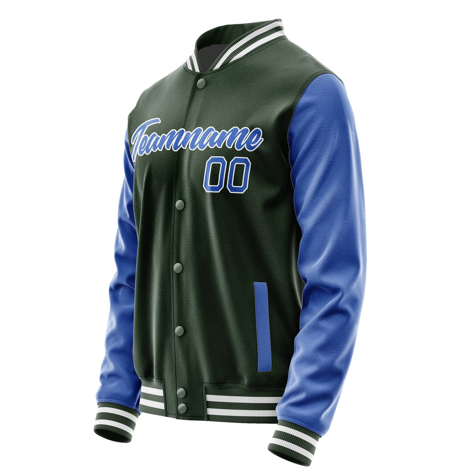 Maßgeschneidertes Tannengrün Himmelblau Jacke JA0606090618B21809