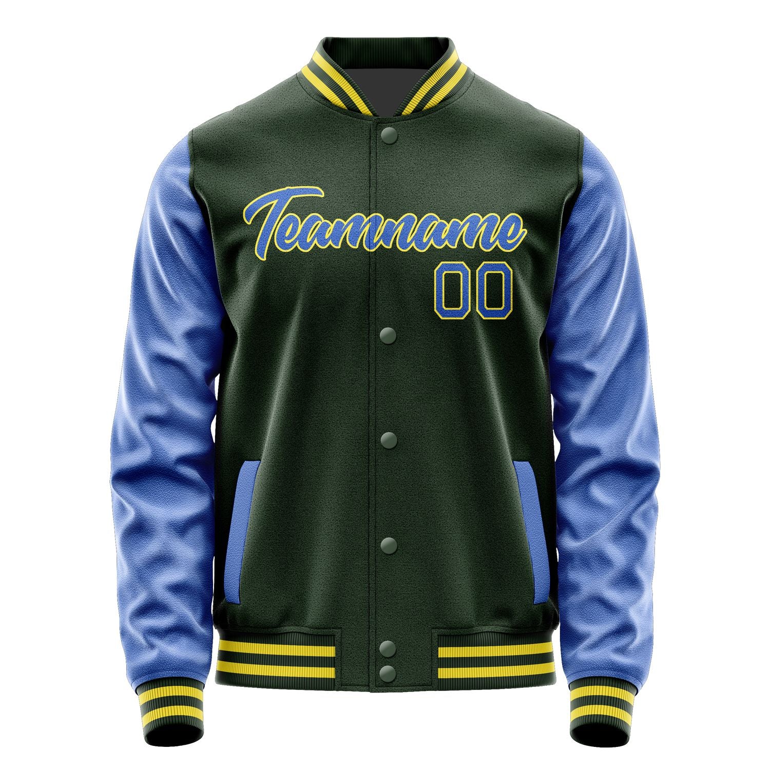 Maßgeschneidertes Tannengrün Himmelblau Jacke JA0606090626B22609