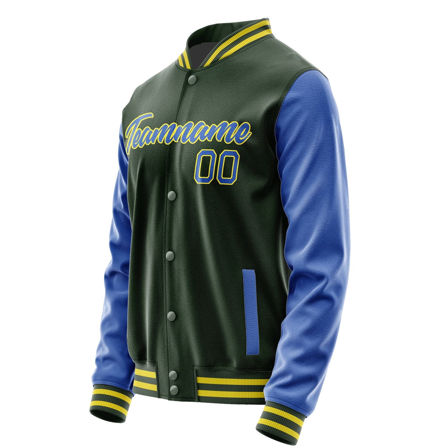 Maßgeschneidertes Tannengrün Himmelblau Jacke JA0606090626B22609