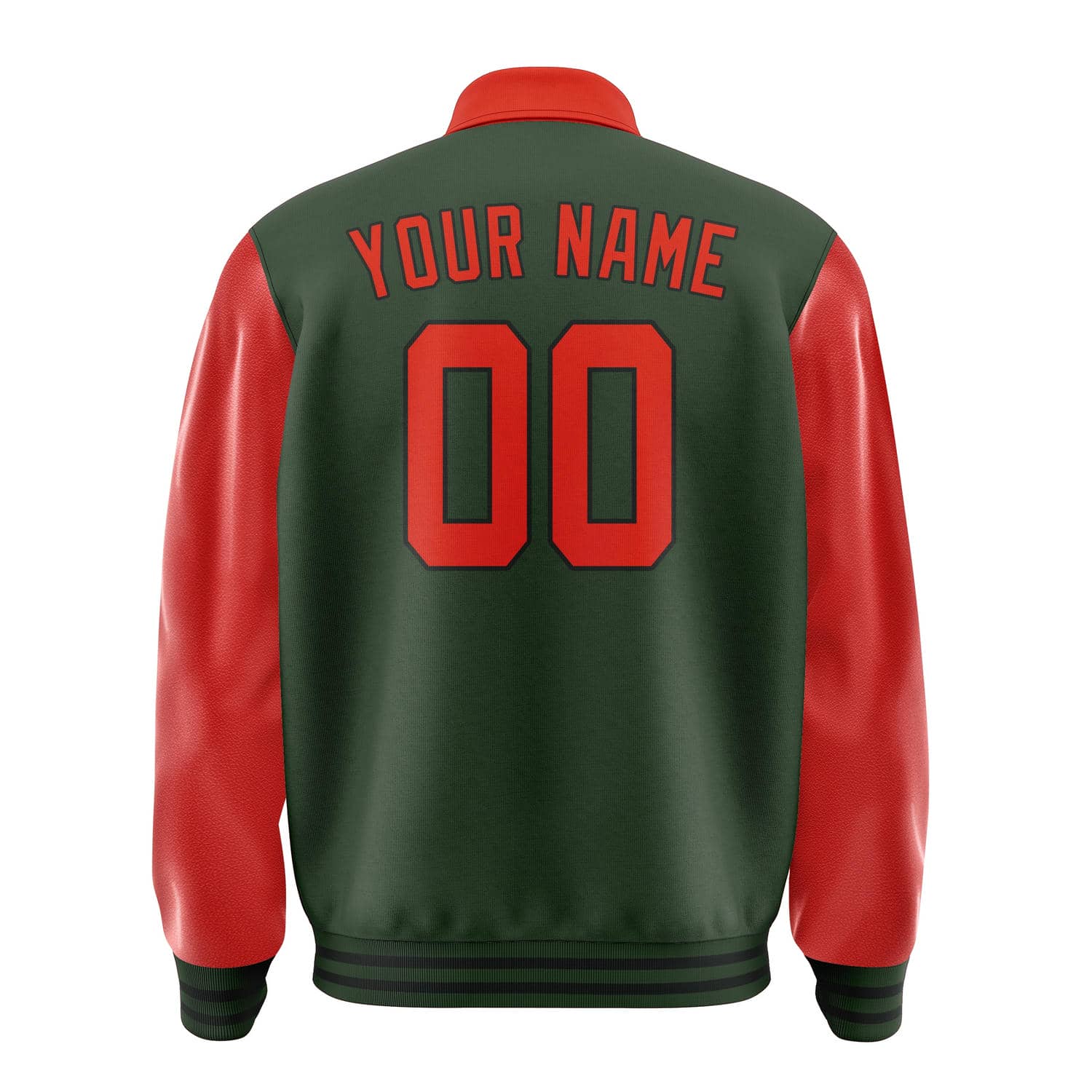 Maßgeschneidertes Tannengrün Orangerot Jacke