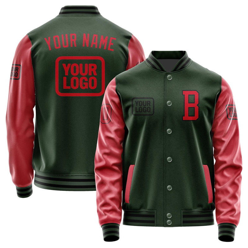 Maßgeschneidertes Tannengrün Rot Jacke JA060614061717141417