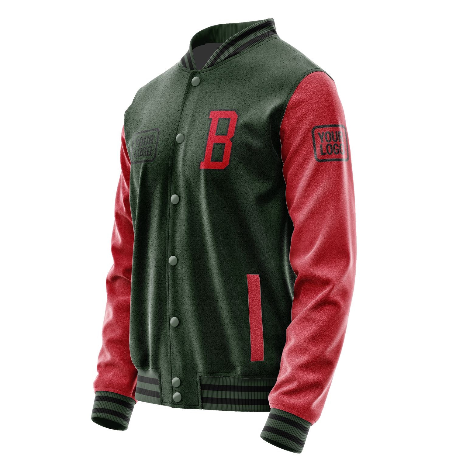 Maßgeschneidertes Tannengrün Rot Jacke JA060614061717141417