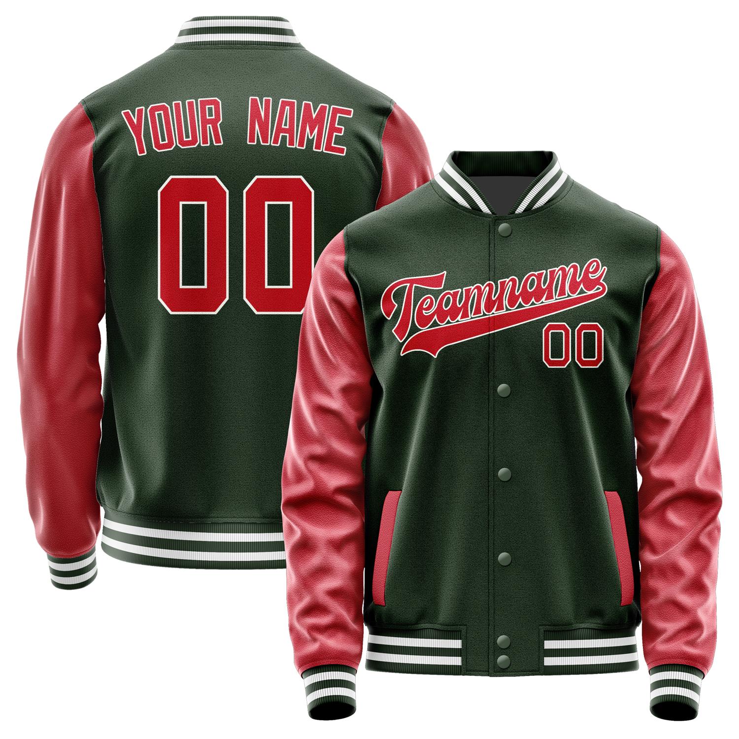 Maßgeschneidertes Tannengrün Rot Jacke JA0606140618B31814