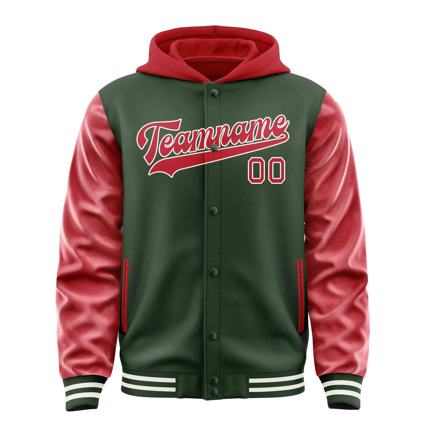 Maßgeschneidertes Tannengrün Rot Jacke